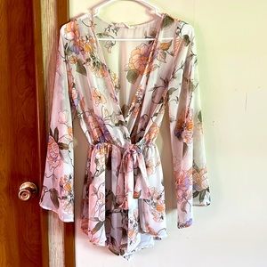 Sheer floral romper